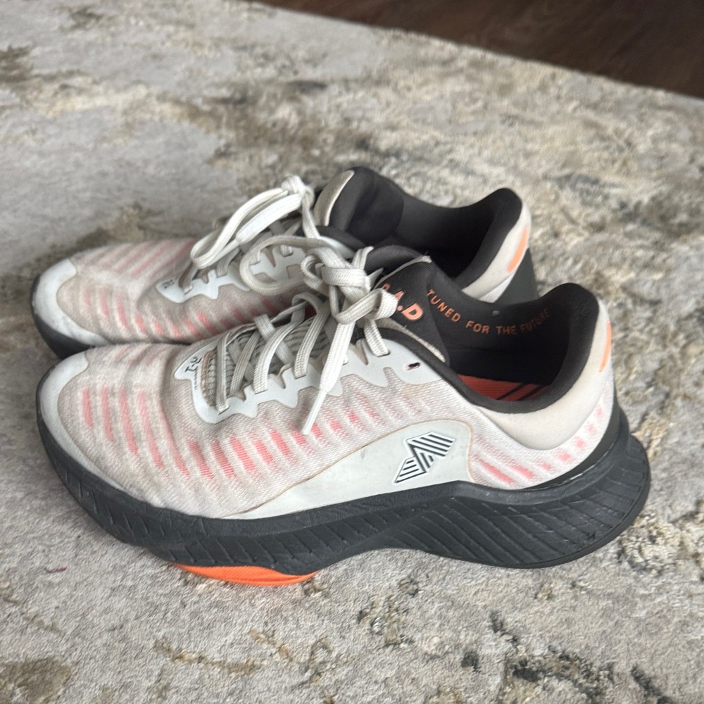 Women's Athletic Shoes in White and Orange